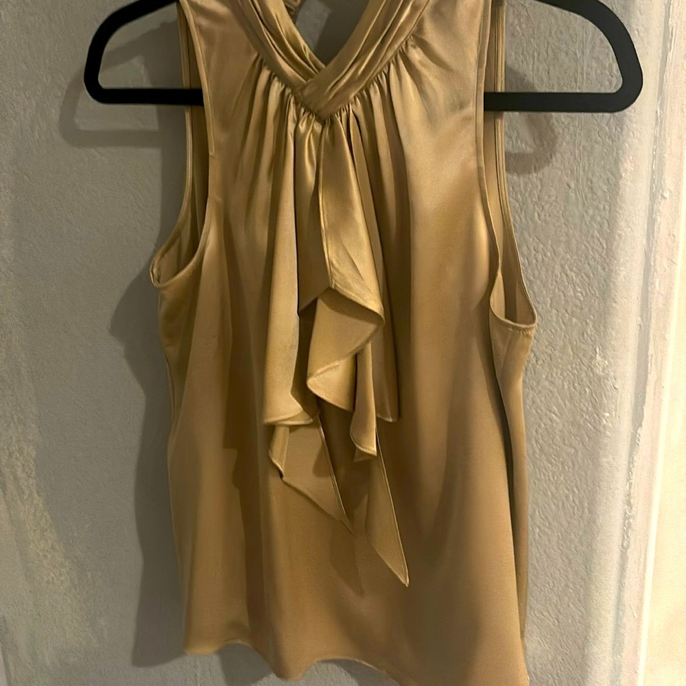NWT! Retail $295! Cinq a Sept Khaki Keoni Silk Top!
